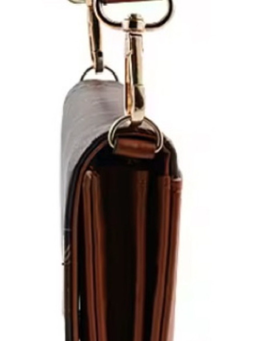 Valentino Orlandi printed crossbody bag. Brown & cognac vegan leather. - Picture 4 of 6